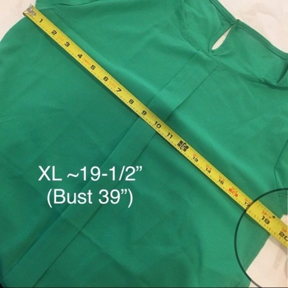 Blue Chiffon Flutter Sleeve Cap Sleeve Blouse L or XL - Picture 7 of 8